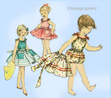 Simplicity 1598: 1950s Toddler Girls Beach Romper Size 2 Vintage Sewing Pattern