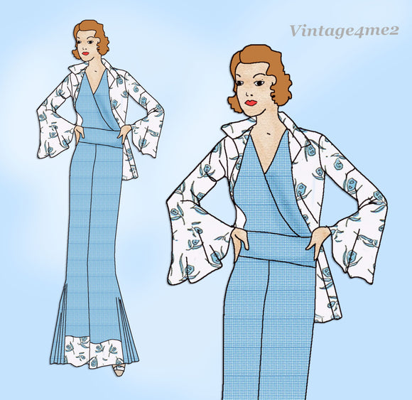 Simplicity 2009: 1930s Uncut Misses Lounging Pajamas & Jacket 36 B VTG Sewing Pattern