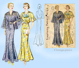 Simplicity 2091: 1930s Rare Misses Evening Gown Sz 38 Bust Vintage Sewing Pattern