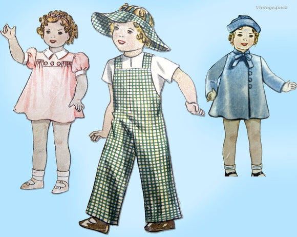 Simplicity 2240: 1930s Rare 24in Film Star Doll Clothes Vintage Sewing Pattern