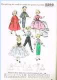 1950s Vintage Simplicity Sewing Pattern 2293 21" High Heel Revlon Doll Clothes