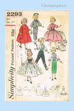 1950s Vintage Simplicity Sewing Pattern 2293 21" High Heel Revlon Doll Clothes