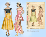 1940s Vintage Simplicity Sewing Pattern 2449 B each Romper w Skirt Sz 34 Bust