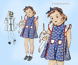 1930s Vintage Simplicity Pattern 2716 Darling Baby Girls Play Apron Sz 6 Months