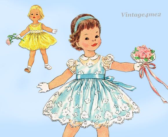 1950s CUTE Little Girls Dress HELEN LEE Designer Childrens Pattern McCalls  5576 Sweet Little Girls Dress Attached Petticoat Size 6 Vintage Sewing  Pattern UNCUT