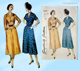 1940s Vintage Simplicity Sewing Pattern 3132 Stunning Misses Street Dress Sz 39 B