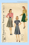 1930s Vintage Simplicity Sewing Pattern 3146 Classic Misses Skirt & Blouse