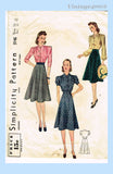 1930s Vintage Simplicity Sewing Pattern 3146 Classic Misses Skirt & Blouse