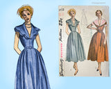 1950s Vintage Simplicity Sewing Pattern 3153 Stunning Misses Dinner Dress Sz 30 B