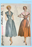 1950s Vintage Simplicity Sewing Pattern 3153 Stunning Misses Dinner Dress Sz 30 B