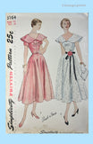 1950s Vintage Simplicity Sewing Pattern 3164 Stunning Misses Dinner Dress Sz 29 B