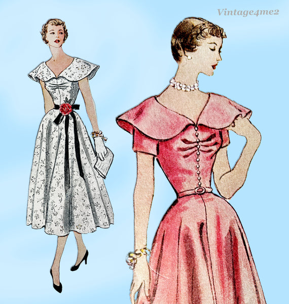 1950s Vintage Simplicity Sewing Pattern 3164 Stunning Misses Dinner Dress Sz 29 B