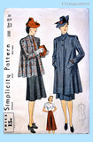 Simplicity 3181: 1930s Uncut Misses Swagger Suit Sz 38 B Vintage Sewing Pattern