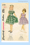 1950s Vintage Simplicity Sewing Pattern 3184 Sweet Little Girls Party Dress