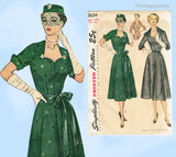 1950s Vintage Simplicity Sewing Pattern 3634 Uncut Misses Dinner Dress Sz 33 B