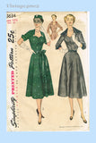 1950s Vintage Simplicity Sewing Pattern 3634 Uncut Misses Dinner Dress Sz 33 B