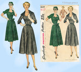 1950s Vintage Simplicity Sewing Pattern 3634 Uncut Misses Dinner Dress Sz 33 B