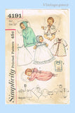 1960s Vintage Simplicity Sewing Pattern 4191 20 Inch Baby Doll Clothes Set