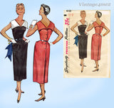 Simplicity 4701: 1950s Uncut Misses Slender Sun Dress 30 B Vintage Sewing Pattern