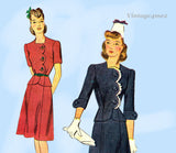 1940s Vintage Simplicity Sewing Pattern 4701 Uncut Misses WWII Suit Sz 34 B