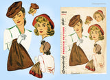 1940s Vintage Simplicity Sewing Pattern 4844 Rare WWII Misses Hat & Purse Set Sz SM