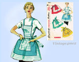 1950s Vintage Simplicity Sewing Pattern 4857 Easy Misses Feedsack Apron Fits All