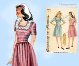 Simplicity 4965: 1940s Misses WWII Day Dress Sz 32 B Vintage Sewing Pattern