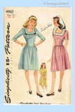 Simplicity 4965: 1940s Misses WWII Day Dress Sz 32 B Vintage Sewing Pattern