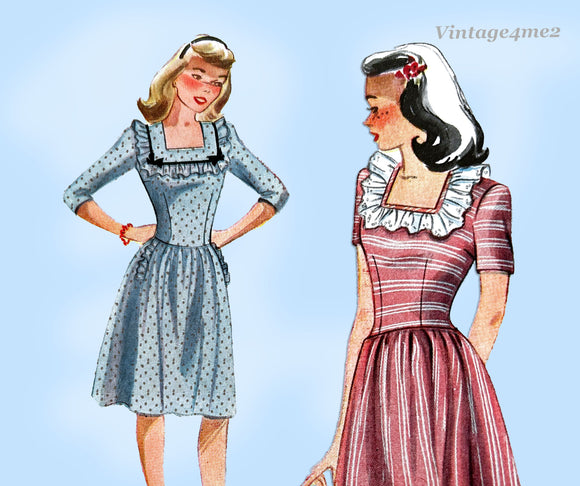 Simplicity 4965: 1940s Misses WWII Day Dress Sz 32 B Vintage Sewing Pattern