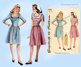 Simplicity 4965: 1940s Misses WWII Day Dress Sz 32 B Vintage Sewing Pattern