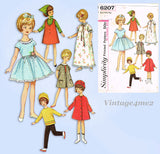 1960s Vintage Simplicity Sewing Pattern 6207 8 Inch Penny Brite Doll Clothes Set