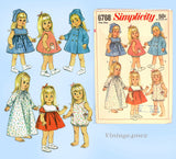 1960s Vintage Simplicity Sewing Pattern 6768 18 In Goody Two Shoes Doll Clothes