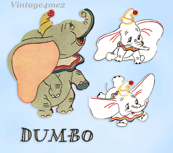 1940s Vintage Simplicity Transfer Pattern 7132 Disney Uncut Dumbo Kid Bedspread