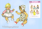 1970s Vintage Simplicity Sewing Pattern 7208 Uncut 17-18in Baby Doll Clothes Set