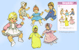 1970s Vintage Simplicity Sewing Pattern 7208 Uncut 17-18in Baby Doll Clothes Set