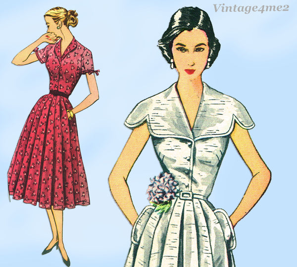 1950s Vintage Simplicity Sewing Pattern 8407 Uncut Misses Party Dress Sz 36 Bust