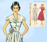 1950s Vintage Simplicity Sewing Pattern 8407 Uncut Misses Party Dress Sz 36 Bust