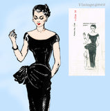 Spadea 1159: 1950s Rare Jo Copeland Cocktail Dress Sz 38 B Vintage Sewing Pattern