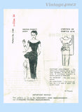 Spadea 1159: 1950s Rare Jo Copeland Cocktail Dress Sz 38 B Vintage Sewing Pattern