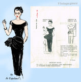 Spadea 1159: 1950s Rare Jo Copeland Cocktail Dress Sz 38 B Vintage Sewing Pattern