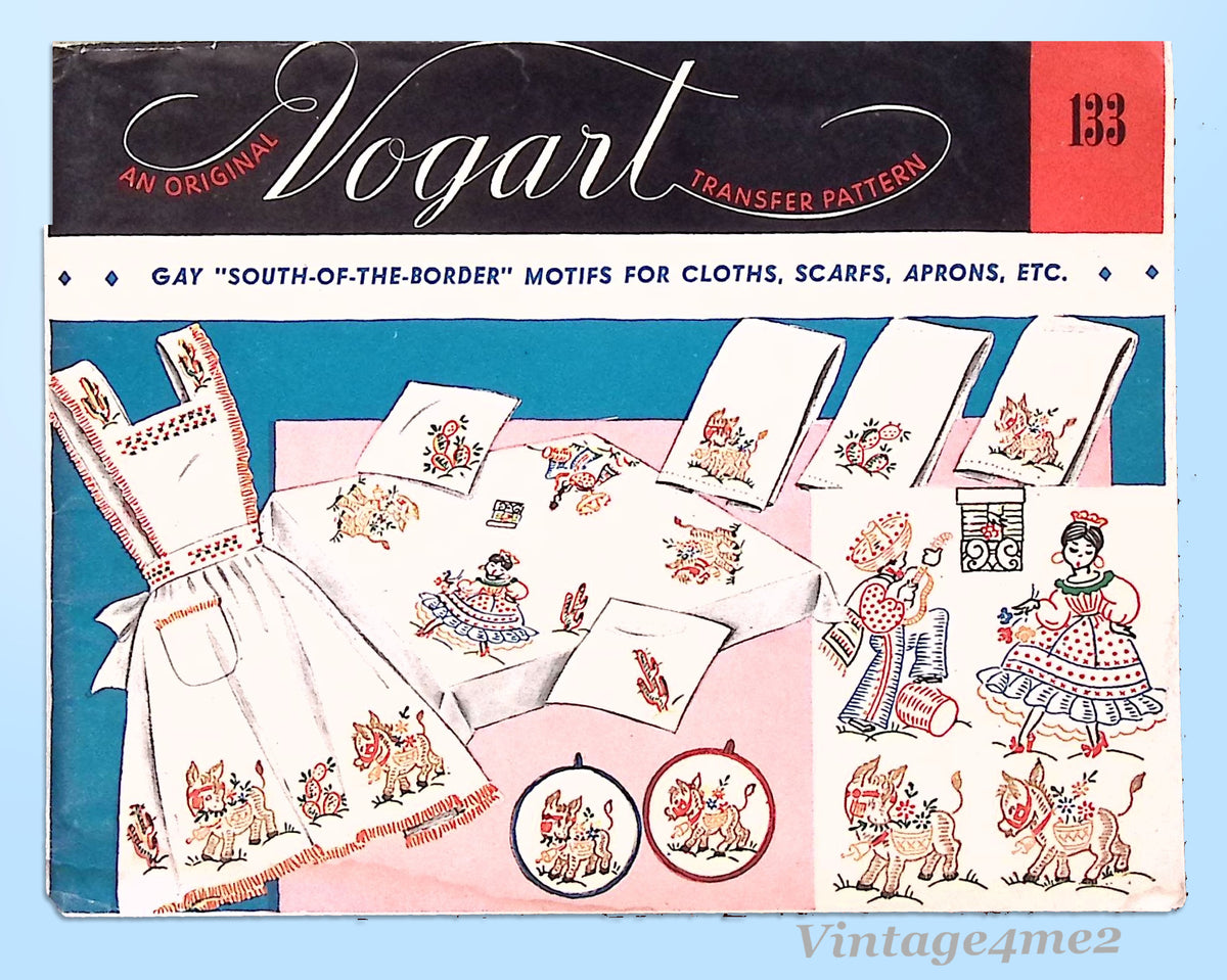 1950s Vintage Vogart Embroidery Transfer 646 Uncut Rooster Dinette