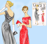 Vogue 4826: 1950s Uncut Misses Cocktail Dress Sz 32 B Vintage Sewing Pattern