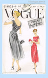 Vogue 4826: 1950s Uncut Misses Cocktail Dress Sz 32 B Vintage Sewing Pattern