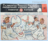 1940s Vintage Vogart Embroidery Transfer 111 Sweet Uncut Layette Motifs