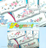 1960s Vintage Vogart Embroidery Transfer 695 Uncut Bluebirds and Lamb Pillowcase Cute