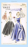 Vogue 3384: 1950s Stunning Junior Misses Gown Sz 31.5 B Vintage Sewing Pattern