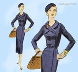 Vogue 4649: 1950s Stunning Uncut Misses Dress Sz 32 B Vintage Sewing Pattern