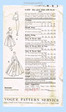 Vogue 4787: 1950s Stunning Uncut Misses Cocktail Dress Sz 36 B Vintage Sewing Pattern