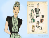 Vogue 5337: 1940s Rare Uncut Misses Turban Hat Set Vintage Sewing Pattern