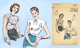 Vogue 5419: 1940s Charming WWII Misses Blouse Sz 32 B Vintage Sewing Pattern